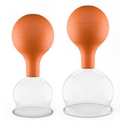 Produktabbildung: Pulox Schröpfgläser aus Echtglas mit Saugball - Set Duo Groß in Braun: 52mm, 62mm 2 St