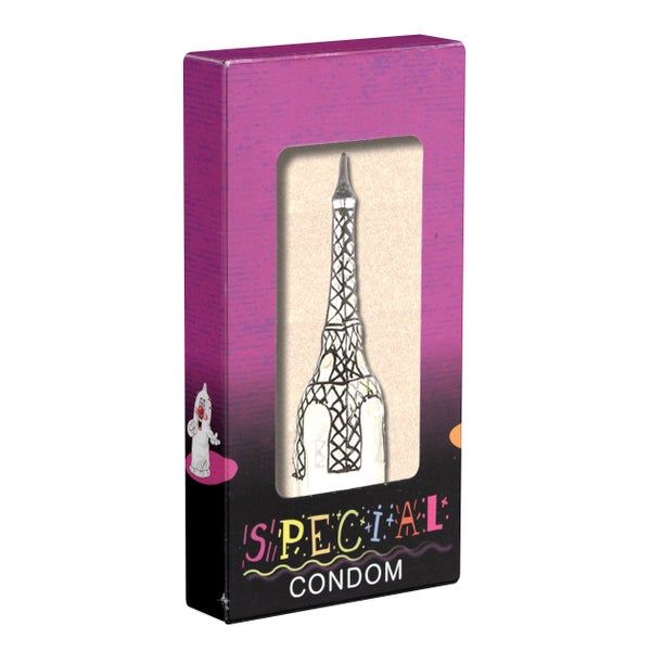 XL-Scherzkondom Eiffelturm Paris Motiv 1 Stück handbemalt (1 Stück) 1 St