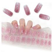 Nagelfolie Gel UV Selbstklebend Halbgehärtet 22PCS Rosa Glit 1 St