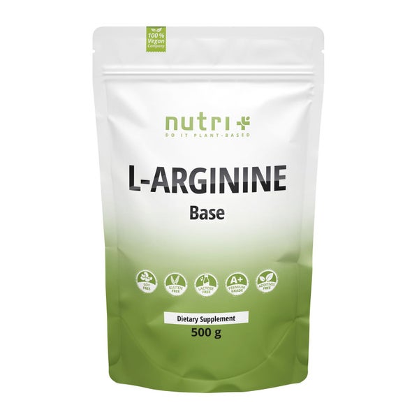 nutri+ L-Arginin Base Pulver- hochdosierte Aminosäure - 500g 500 g