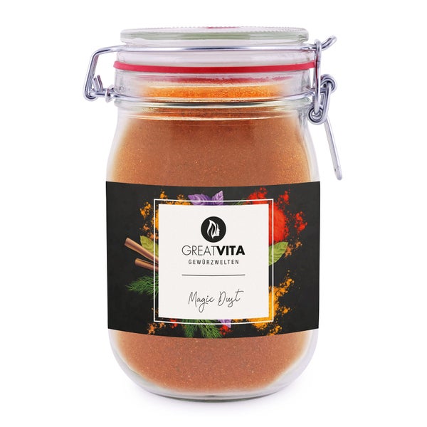 GreatVita Magic Dust Gewürz BBQ Rub zum Kochen im Bügelglas 800 g