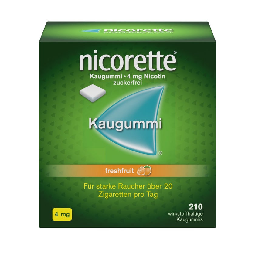 nicorette Kaugummi 4mg freshfruit zur Rauchentwöhnung 210 St