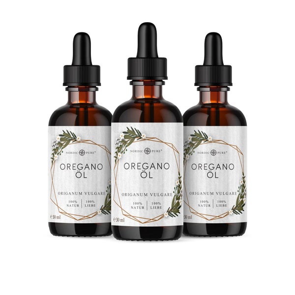 Nordic Pure Oreganoöl – 80 % Carvacrol, naturrein & geprüft 3x30 ml