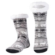 Wintersocken Herren Anti Rutsch Sohle Innenfrottee Hellgraue 1 St
