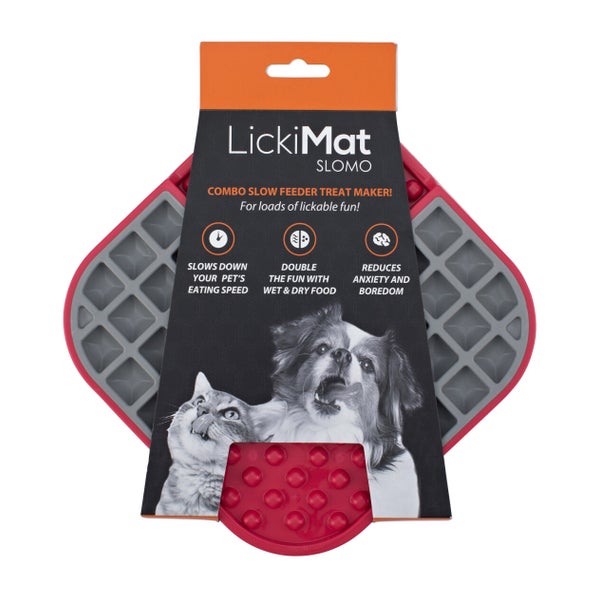 LickiMat Slomo - TRP Schleckmatte für Hunde - rot - 20 cm 1 St