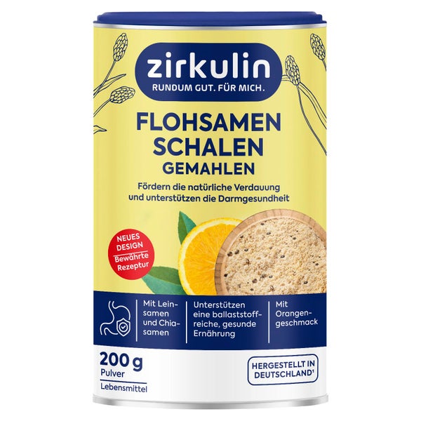 Zirkulin Flohsamenschalen gem. | Orange+Chia+Leins. 200g 200 g