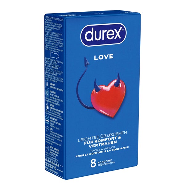 «Love» Kondome - 8 Stück, konturiert, befeuchtet (8 Kondome) 8 St