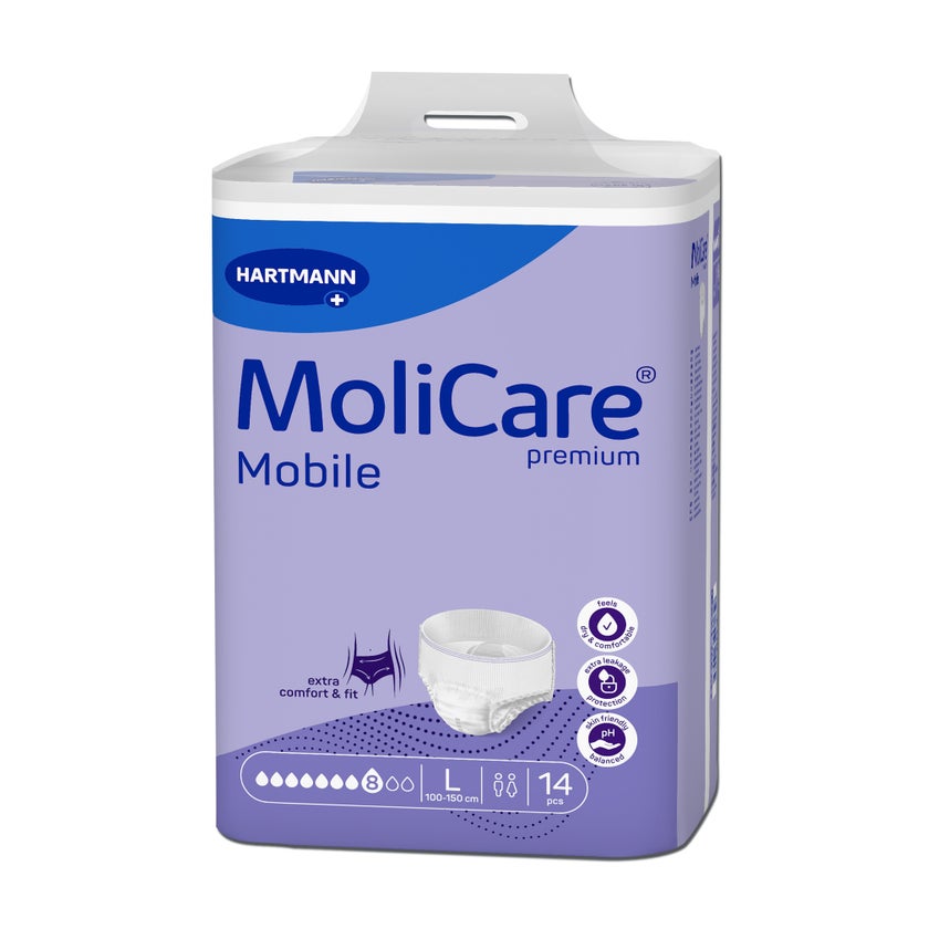 MoliCare Premium Mobile, 8 Tropfen, Gr. L, Hüftumfang 100 - 150 cm 14 St
