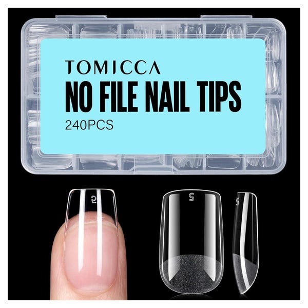 Nageltips Künstliche Kurz Square Gel Halbmatt 240er 15.Squar 1 St