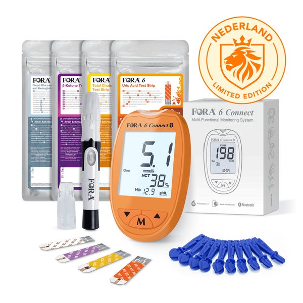 FORA 6 Connect 6-in-1 Starter Pack - Sonderausgabe (Orange) – mmol/l 1 St
