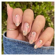 Press-On Nagel 24 Stück mittel Mandelform rosa Gänseblümchen 1 St