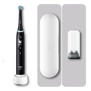 Oral-B iO 6 iO6 Elektrische Zahnbürste/Electric Toothbrush, Magnet-Technologie, 2 Aufsteckbürsten, 5 Putzmodi für Zahnpflege, Display & Reiseetui, Designed by Braun, black lava 1 St