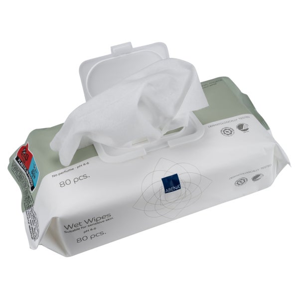 ABENA Feuchtpflegetuecher Waschen ohne Wasser - 20 x 27 cm - Karton = 12 Packungen x 80 Tuecher 12X80 St