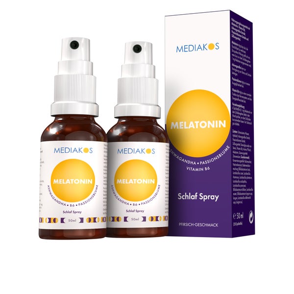 Mediakos® Melatonin Ashwagandha Schlaf Spray 2x500 ml