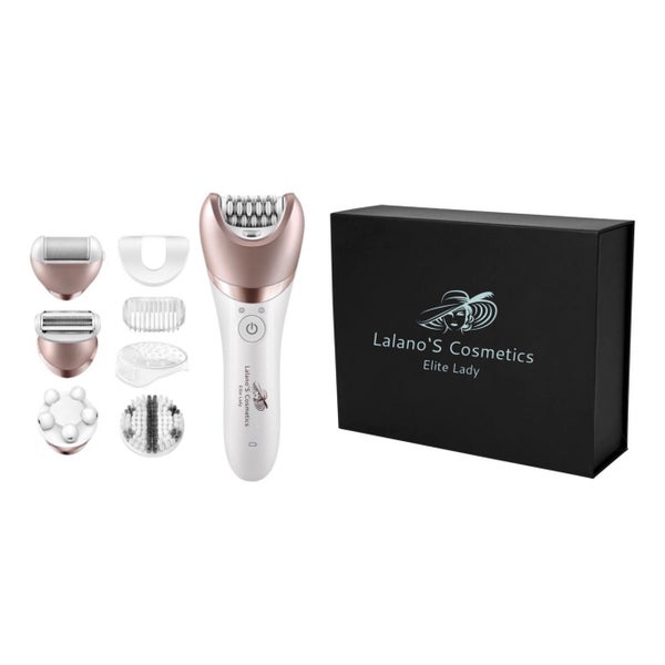 Lalano`S Cosmetics Epilierer Spa Nass & Trocken 5 in 1 Epilierer, Aufsätze: 8 St., Maniküre Pediküre Set, Kosmetikbehandlungsgerät, epilieren, rasierentrimmen, Hautmassage