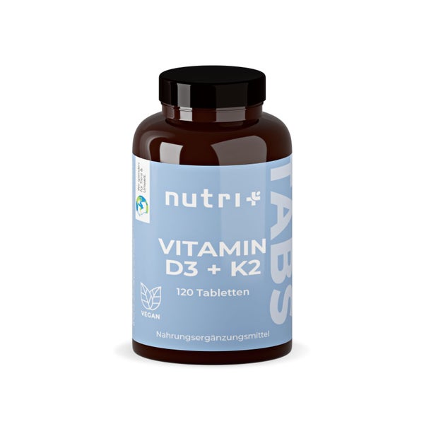 nutri+ Vitamin D3 K2 Tabletten Depot- hochdosiert - 120 Tabs 120 St