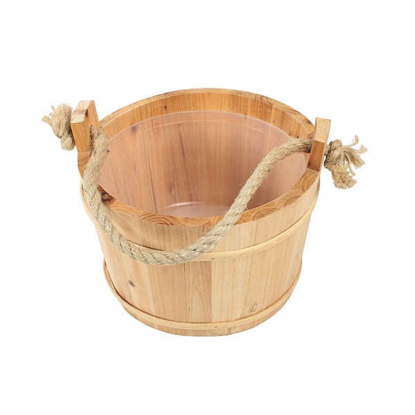 Sauna-Aufgusskübel mit Kordel aus Holz mit Einsatz 1 St
