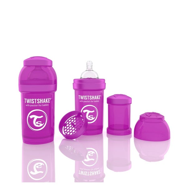Twistshake Anti-Kolik Trinkflasche / Babyflasche mit Silikonsauger und Milchpulverportionierer 180ml 1 St