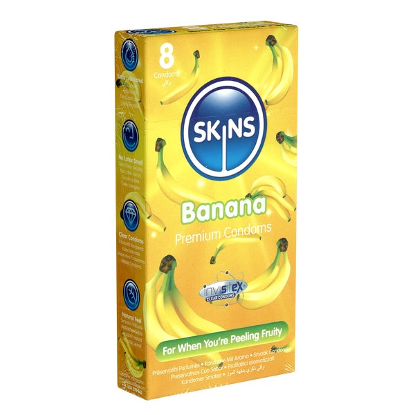 Banana Kondome 8 Stück – fruchtig duftend & extra feucht (8 Kondome) 8 St
