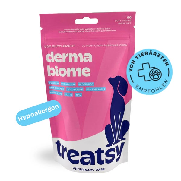 Treatsy – Dermabiome-Supplement gegen Allergien, Juckreiz & für das Immunsystem beim Hund 180 g