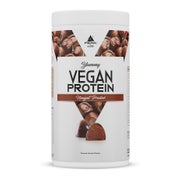 PEAK Yummy Vegan Protein - 450g - Geschmack Nougat Praliné I 15 Portionen I Proteinquellen: Kürbis, Favabohne, Erbse, Mandel, Hanf I frei von Gentechnik I glutenfrei 450 g