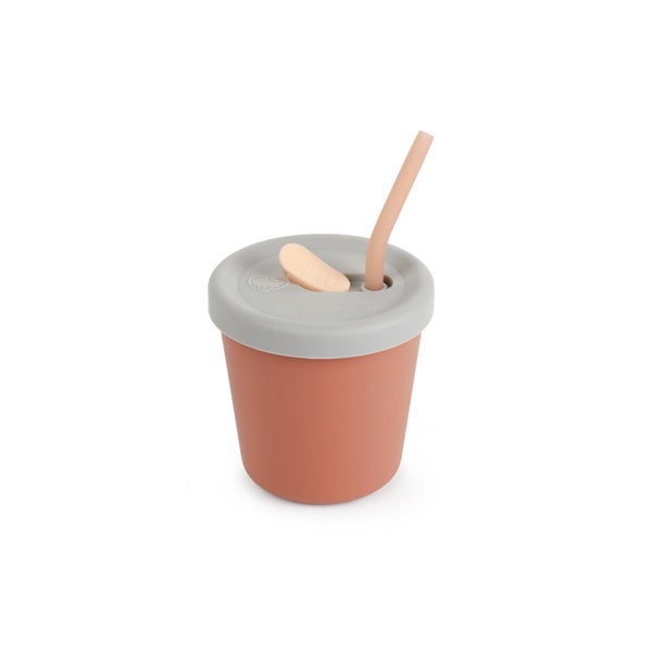 Trinkbecher mit Röhrchen - Rostrot