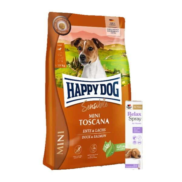 Sensible Mini Toscana + Doppelherz Relax Spray für Hunde 4 kg