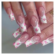 Fingernägel Ballerina Lang 24PCS Rosa Acryl Perle Rose Frenc 1 St
