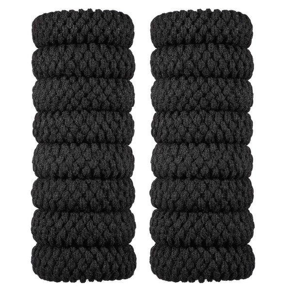 16 Stück Dickes Baumwolle Haargummi Schwarz Nahtlose Haarbän 1 St