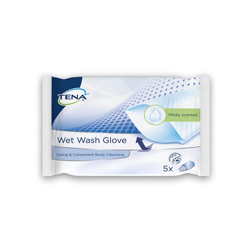 TENA WET Wash Glove parfümiert 15x23 cm 5 St