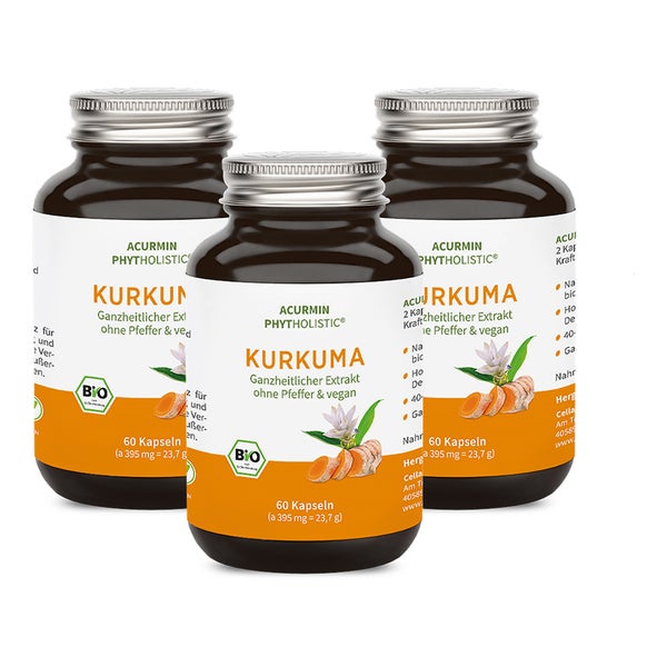 Stärkste Bio Kurkuma Kapseln, 15.000mg Curcuma, Phytholstic 180 St