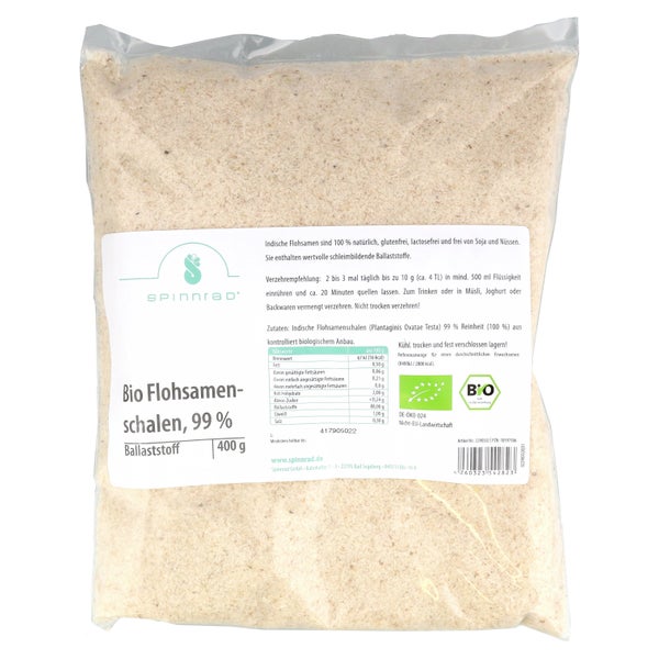 Flohsamenschalen Bio 99% Reinheit 400 g