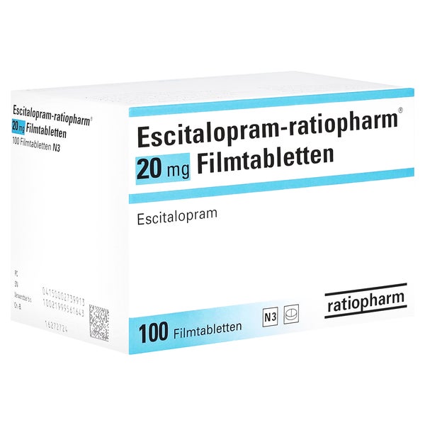 ESCITALOPRAM-ratiopharm 20 mg Filmtabletten 100 St