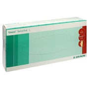 Produktabbildung: B. Braun Vasco Sensitive Untersuchungshandschuhe puderfrei Naturlatex 100 Stück - Gr. 8-9 groß 100 St