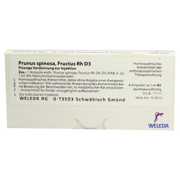 Prunus Spinosa Fructus Rh D 3 Ampullen 8X1 ml