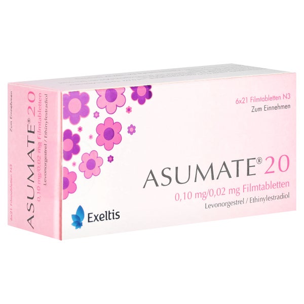 Asumate 20 0,1 mg/0,02 mg Filmtabletten 6X21 St