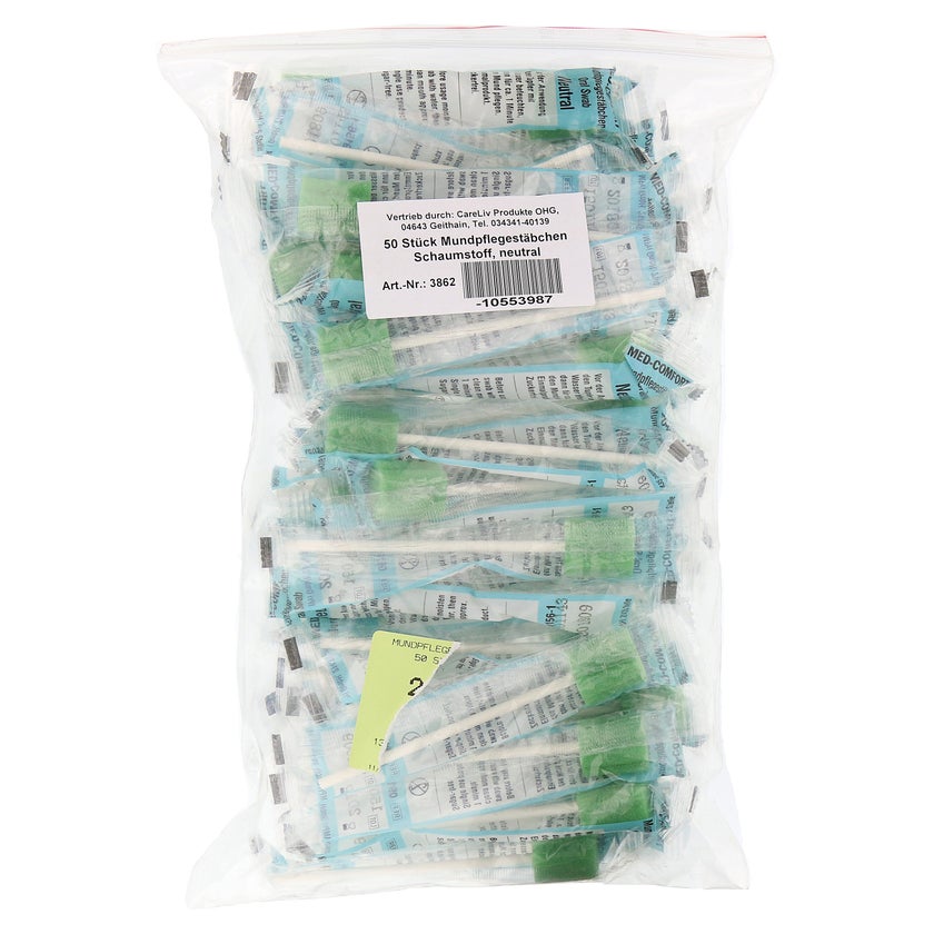Mundpflegestäbchen Schaumstoff Neutral 50 St