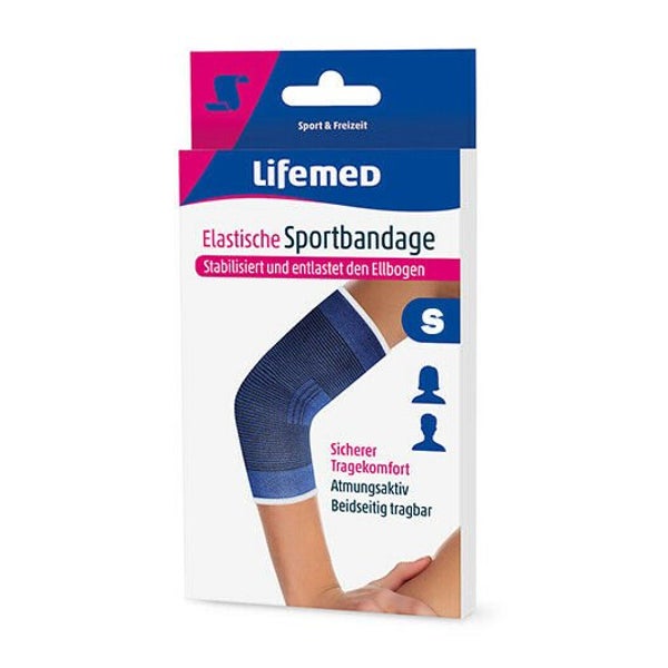 Lifemed Elastische Sportbandage blau "Ellbogenschutz", Gr. S 1 St