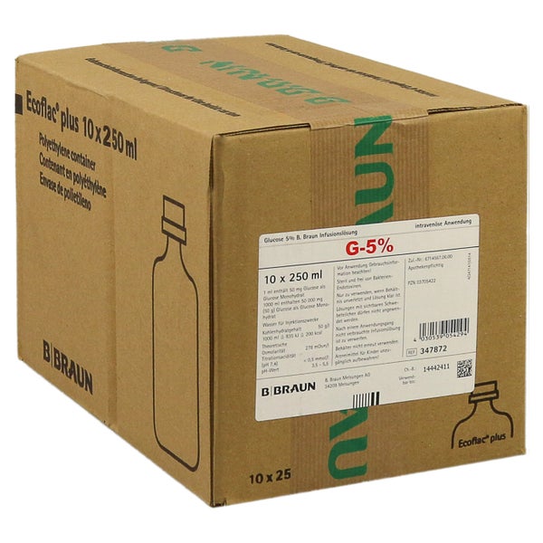 Glucose 5% B.braun Ecoflac Plus 10X250 ml