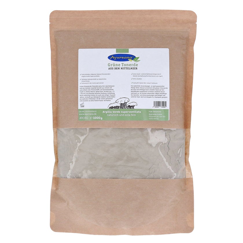 Grüne Tonerde Ayursana extra fein Pulver 1 kg