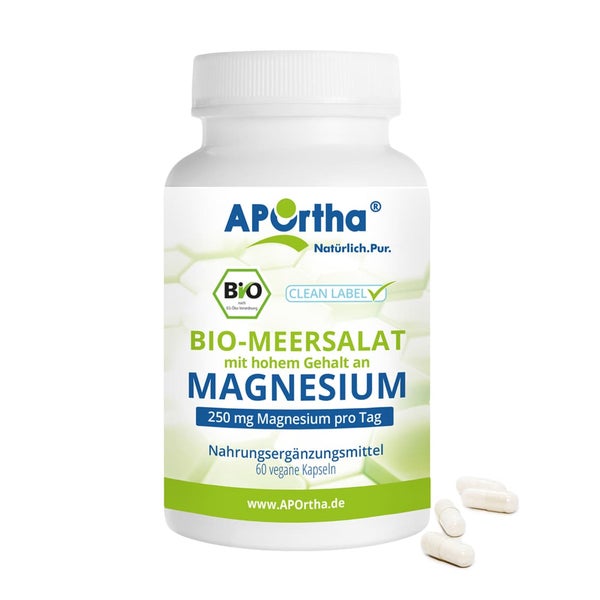APOrtha® Bio-Meersalat mit einem hohem Gehalt an Magnesium - vegane Bio-Magnesium-Kapseln 60 St