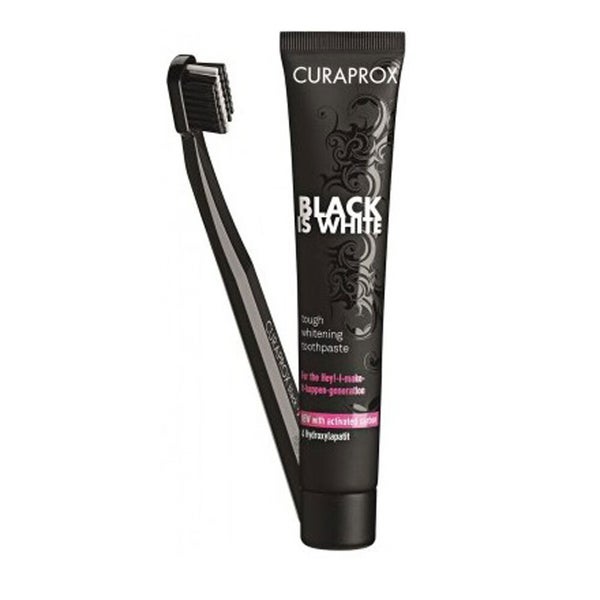 Curaprox Black Is White Set Zahnbürste Zahnpasta 90ml 1 St
