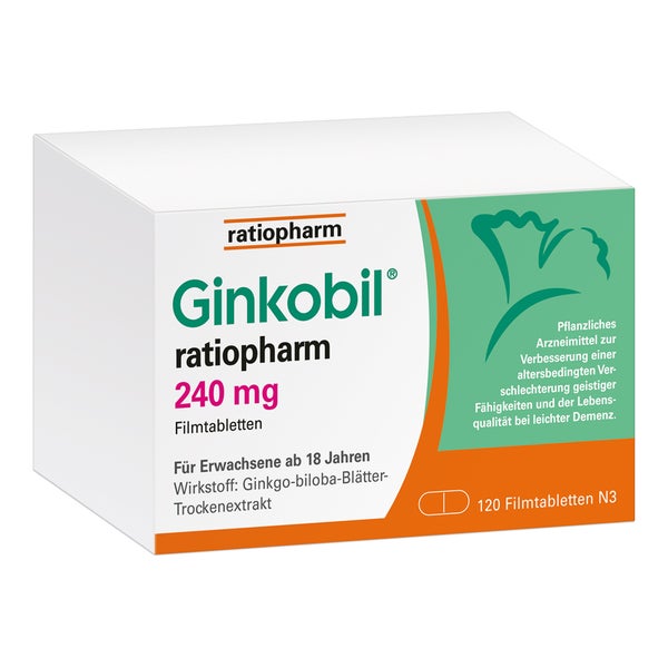 Ginkobil ratiopharm 240mg mit Ginkgo biloba 120 St