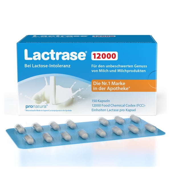 Lactrase 12.000 FCC Laktase Kapseln 150 St