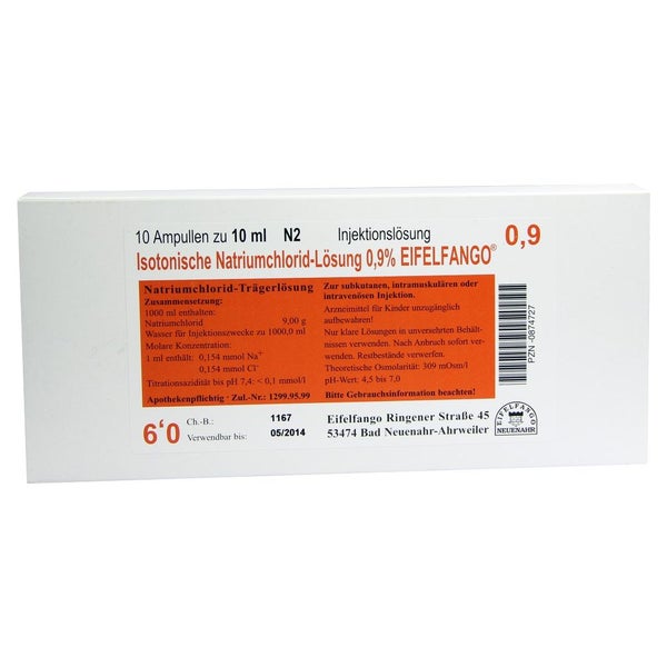 Isotonische NaCl Lösung 0,9% Eifelfango 10X10 ml