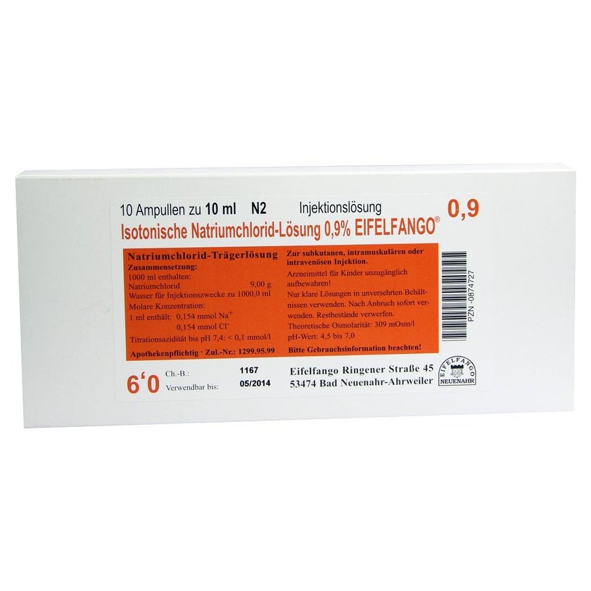 Isotonische NaCl Lösung 0,9% Eifelfango 10X10 ml