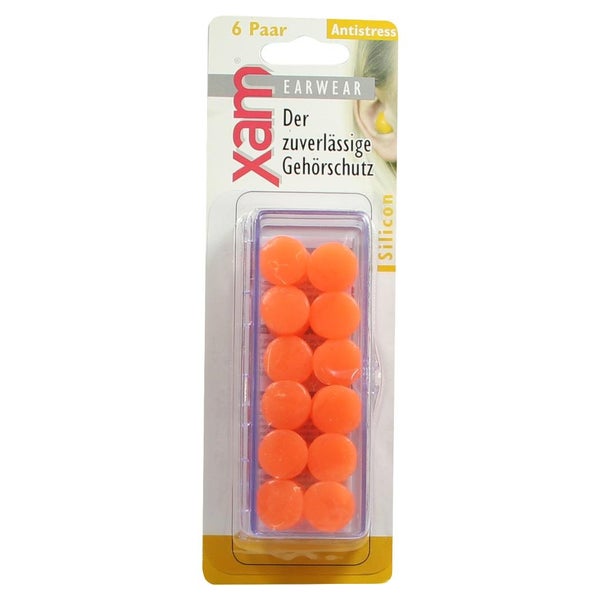 Ohrschutz XAM Med.silikon orange 12 St