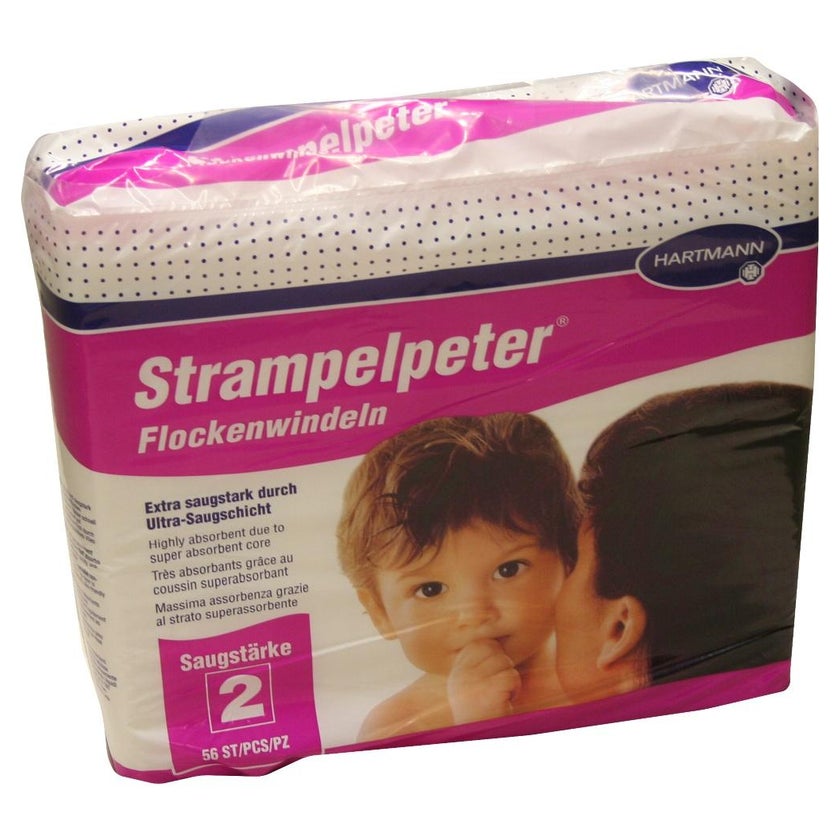 Strampelpeter Flockenwindeln, Stärke 2, 35 x 11 cm 56 St