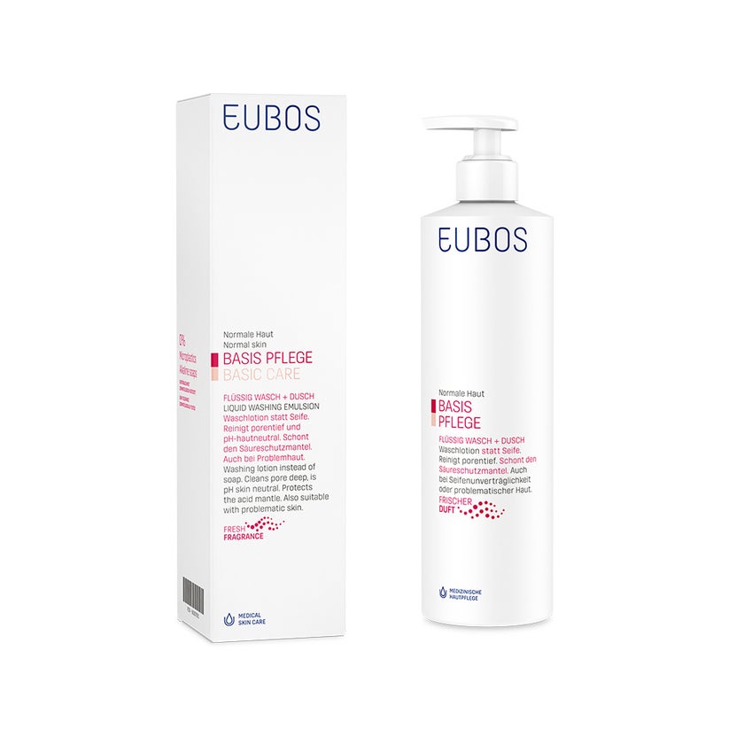 EUBOS BASIS PFLEGE FLÜSSIG WASCH + DUSCH FRISCHEDUFT MIT DOSIERSPENDER 400 ml