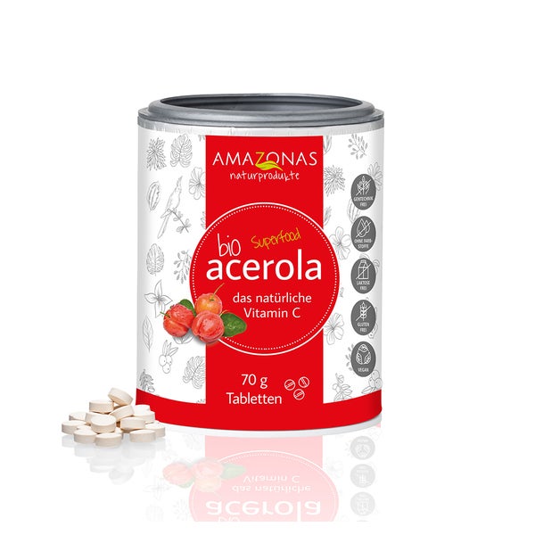 Amazonas Acerola Bio natürliches Vitamin C Lutschtabletten 70 g